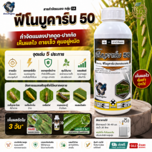 ฟีโนบูคาร์บ 50 ขนาด 1 ลิตร (มังกรฟ้าคู่เงิน) สารกำจัดเพลี้ยกระโดด เพลี้ยจักจั่น แมลงปากดูด ในนาข้าว